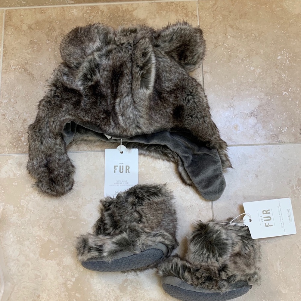 Restoration Hardware RH Baby Fur Hat and Boots